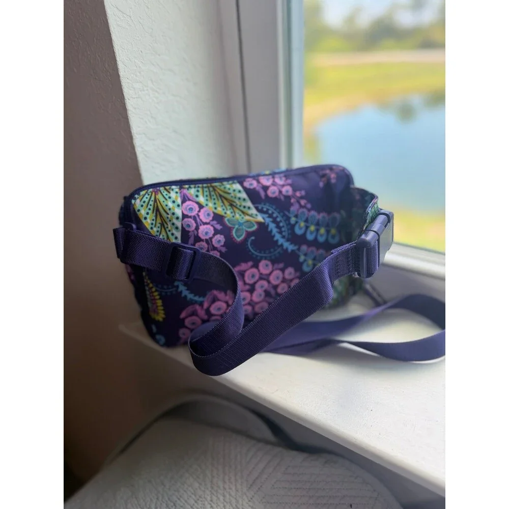 NWT! Vera Bradley Batik Leaves Purple Paisley Belt Bag Fanny Pack - Picture 6 of 11